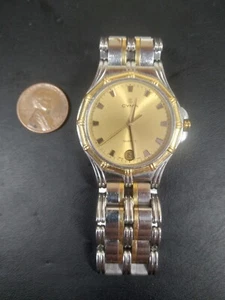 Cyma Le Locle Mens Quartz Watch with 18K Gold Bezel - Picture 1 of 4