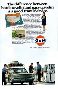 Anuncio impreso vintage gasóleo Golfo Travel Afency con diferencia de bombas entre 1969 - Imagen 1 de 2