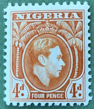 Nigeria George VI 4d Orange Definitive Perf 12 SG54 MNH Unmounted C/ V £50 2018.