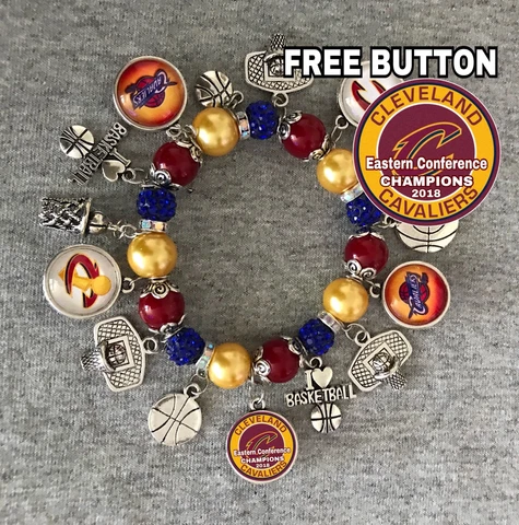 NBA Eastern Conference Champions Cleveland Cavaliers Bracelet Free Button Cover