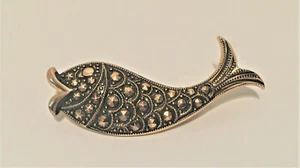 Vintage Gold Toned Fish Pin Made in Germany Marcasiet Jewelry 1.5 Inches Long - Bild 1 von 5