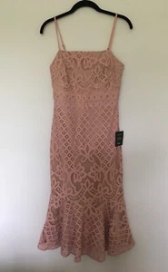 NWT Lulus Sz S Unlimited Love Dusty Pink Lace Trumpet Midi Dress Spaghetti Strap - Picture 1 of 16