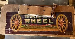 Wagon Wheel Wood Fruit Crate Logo (California) Wall Decor 6 x 13" - Picture 1 of 5