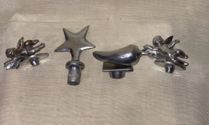 vintage antique pewter bottle topper stopper, star, pepper, 2 cherubs - Picture 1 of 24