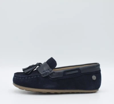 MAYORAL 43876 45876 47876 Zapatos Niño Mocasines de Piel Ante Azul - Imagen 1 de 4