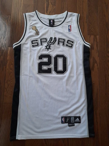 Manu Ginobili #20 San Antonio Spurs White Adidas NBA Finals Jersey Size 50 Large Cover