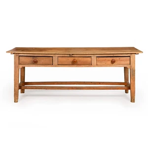 Worn and Patinated English Antique Pine Tavern Table Desk, mid 19th century - Picture 1 of 24
