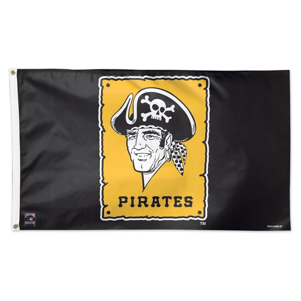 PITTSBURGH PIRATES COOPERSTOWN RETRO LOGO 3'X5' DELUXE FLAG NEW WINCRAFT 🏴‍☠️ - Image 1 of 1