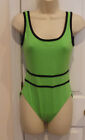 New In Pkg Newport News Sunstreak Neon Green Tank Style 1 Piece Swimsuit Size 10