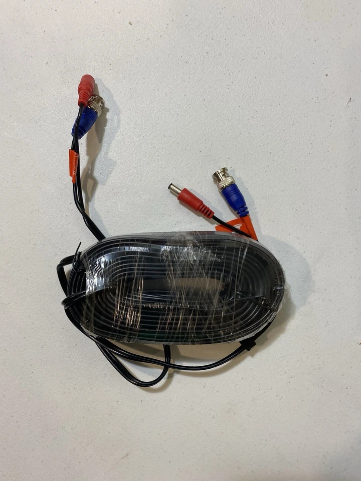 50ft CCTV BNC Video Power Cable  Surveillance Security Camera Wire Cord New - Image 1 of 4