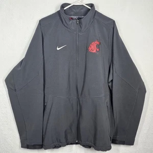 Washington State Cougars Nike Jacket Mens XL Grey Full Zip Soft Shell WSU - Picture 1 of 14