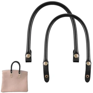 2pcs Leder Taschengriffe schwarz stabile PU-Leder Ersatzgriffe mit 2 - Bild 1 von 6