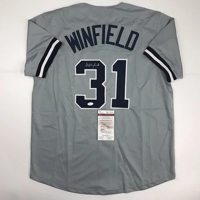 Autographed/Signed DAVE WINFIELD New York Grey Baseball Jersey JSA COA Auto - Image 1 of 3