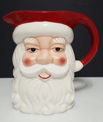 全新 Pottery Barn Santa Claus Figural Pitcher 1.5 夸脱 全新带盒 圣诞陶器  — 第 1/4 张图片