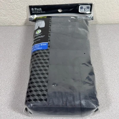 "6 pares de calzoncillos negros 3XL (48-50) 6"" entrepierna control de olores nuevos con etiquetas" Foto 1 de 3