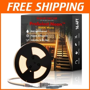 -Listed LED Neon Rope Lights 16.4FT Warm White - Picture 1 of 10