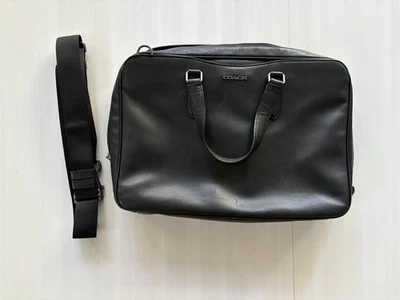 Coach Graham Slim Brief | Messenger Laptop Bag | Color: Gunmetal/Black |w/ Strap - Image 1 of 4