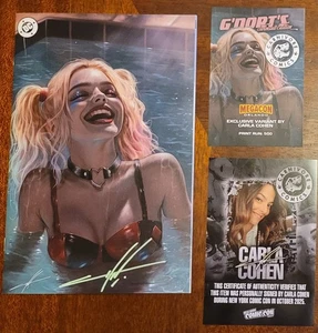 GNORTS SWIMSUIT EDITION 500 CARLA COHEN Signed MEGACON HARLEY QUINN VARIANT Pic - Picture 1 of 5