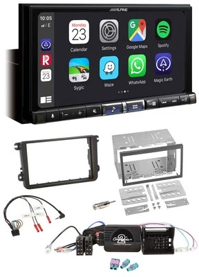 Alpine 2DIN DAB USB Lenkrad Bluetooth Autoradio für VW Passat Polo Scirocco Shar - Bild 1 von 4