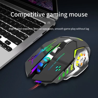 Premium Wired Gaming Mouse with RGB Lighting and Adjustable Resolution - Image 1 of 4