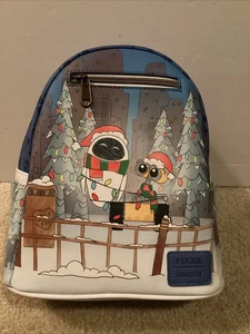 LOUNGEFLY PIXAR WALL-E & EVE HOLIDAY MINI BACKPACK~ WITH TAGS~ BRAND NEW~ - Picture 1 of 6