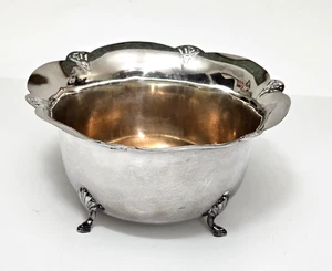 Vintage 50’s W M Roger’s 427 - 4 Footed Silver Plate Servierschale Scalloped Edge - Bild 1 von 8