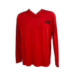 Adidas Youth T-Shirt Knit Pullover Hoodie Red Size XL (18-20) Logo Long Sleeve - Picture 1 of 15