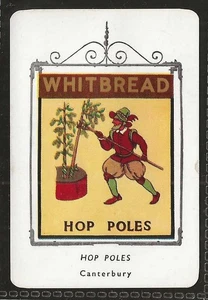 WHITBREAD-INN SIGNS 5TH SERIES 1955 (CARD)-#25- HOP POLES - CANTERBURY  - Picture 1 of 2