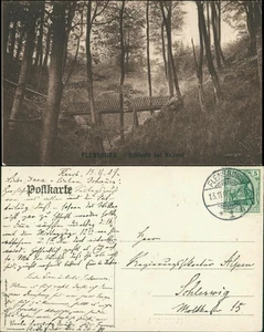 Postcard Bad Collund Kollund Shlucht - Brücke bei Flensburg 1915 - Picture 1 of 3