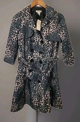 Vertigo Paris Women's Jacket XS Trenchcoat Cheetah Animal Print Double-breasted - Image 1 of 4