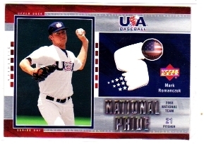 GAME-USED MARK ROMANCZUK 2003 UD #USA9 JERSEY SWATCH
