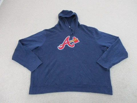 Atlanta Braves Sweater Adult Extra Large Blue Red Baseball Outdoor Majestic Men* Cover