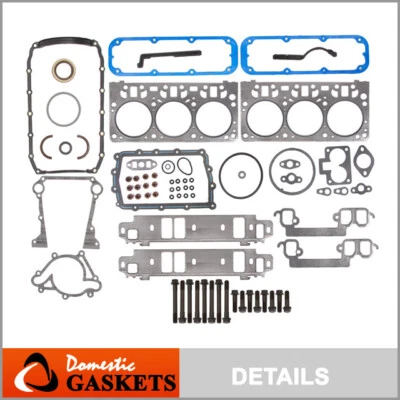 Fits 98-03 Dodge B1500 Dakota Durango Ram 1500 Van 3.9 OHV Full Gasket Set Bolts - Image 1 of 4