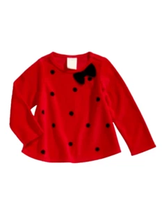 First Impressions Chic Baby Girls Dot-Print Velour Top Size 4T in Red NWT - Picture 1 of 3
