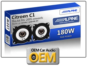 Citroen C1 Frente Salpicadero Altavoces Alpine 10cm 4" Coche Altavoz De 180W Max - Imagen 1 de 2