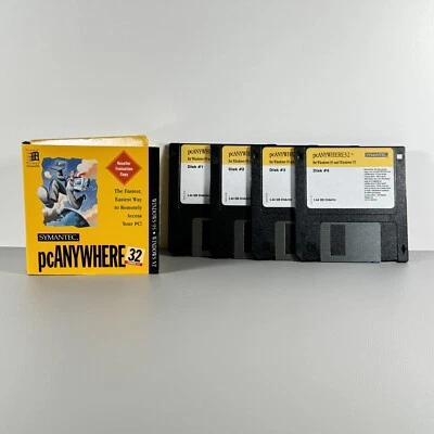Symantec pcANYWHERE 32  Version 7.5 for Windows  95 (4 Disks) NEW. Open Box - Image 1 of 4