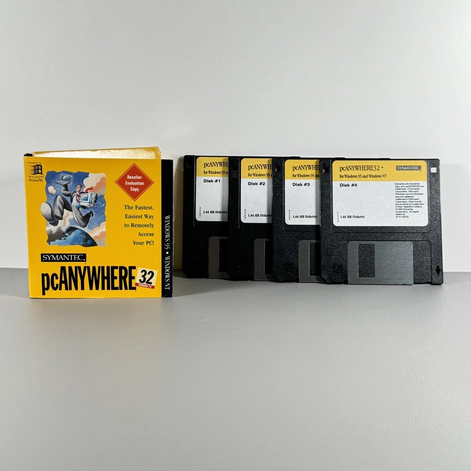 Symantec pcANYWHERE 32  Version 7.5 for Windows  95 (4 Disks) NEW. Open Box - Image 1 of 4