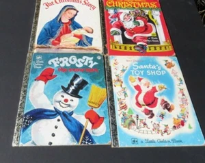 Vtg 4 Little Golden Books Night Before Christmas Story Frosty Santa Toy Shop - Bild 1 von 7