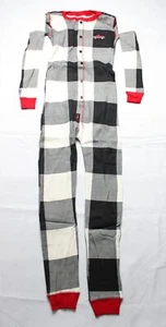Lazy One Unisex Kid's Button One Piece Christmas Pajama EJ3 Plaid Size 8 NWT - Picture 1 of 3