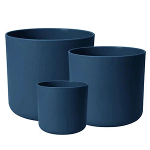 Blue Lisbon Ceramic Round Pot Indoor Plant Pot for House Plants in Home Office - Picture 1 of 17