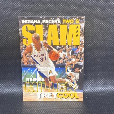 Reggie Miller 1996-97 Hoops #322 SLAM "Trey Cool" Indiana Pacers Hall of Fame #2 - Image 1 of 2