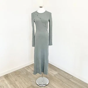 Kookai Emmett Midi Dress Womens AU 12 FR 40 Agave Green Merino Wool Bodycon New - Picture 1 of 11