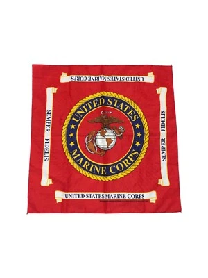 Vintage Marines Bandana Red Made In USA 50% Polyester 50% Cotton - Image 1 of 4