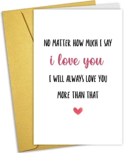 Romantic Valentines Day Card for Boyfriend Girlfriend Husband Wife, Sweet Annive - Picture 1 of 5