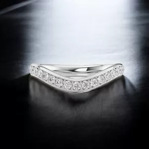 Lab Created Round Cut Engagement Band 0.50 Ct 3.0 MM Platinum PT950 Diamond - Picture 1 of 9