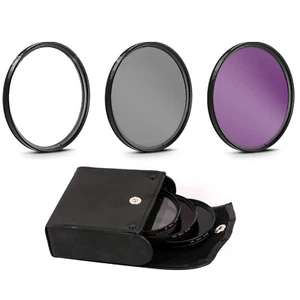 49 52 55 58 62 67 72 77mm 3 In 1 UV+CPL+FLD Digital Camera Lens Filter Universal - Picture 1 of 20