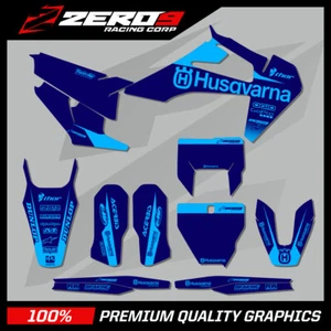 KIT DE GRÁFICOS HUSQVARNA MOTOCROSS: TE FE TC FC TX FX BLOQUE AZUL/L-AZUL - Imagen 1 de 1