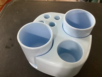 Cepillo de dientes de plástico azul / portavasos (Farmington New York) Foto 1 de 4