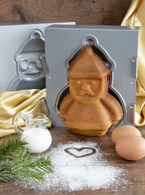 3D Backform Städter Weihnachtsmann Schneemann Tannenbaum Metall Motivbackform - Bild 1 von 4