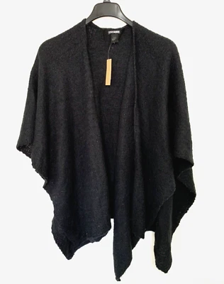 Женский однотонный плащ-букл Steve Madden с открытой передней частью O/S черный - Изображение 1 из 3